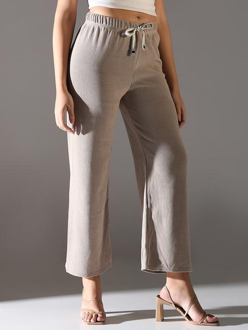 women high rise solid wide leg trouser - 21682336 -  Standard Image - 0