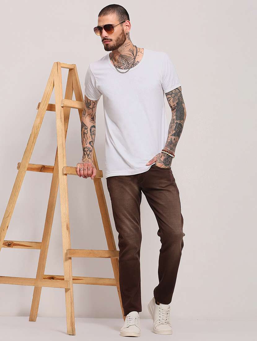 men low rise slim fit plain jeans - 21682337 - Standard Image - 4