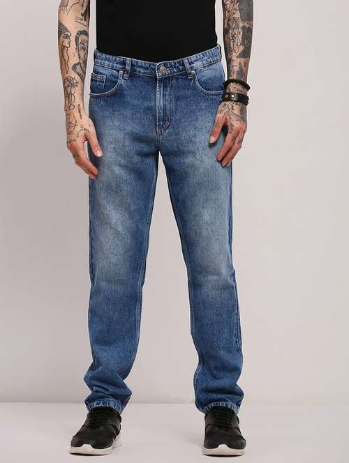 men low rise slim fit plain jeans - 21682344 - Standard Image - 0