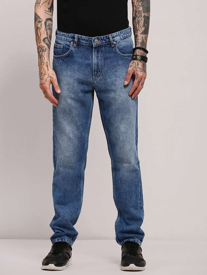 men low rise slim fit plain jeans - 21682344 - Zoom Image - 0