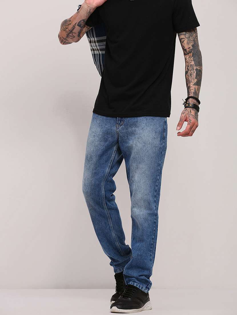 men low rise slim fit plain jeans - 21682344 - Standard Image - 1