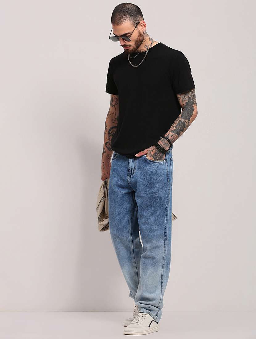 men low rise straight fit washed jeans - 21682346 - Standard Image - 4