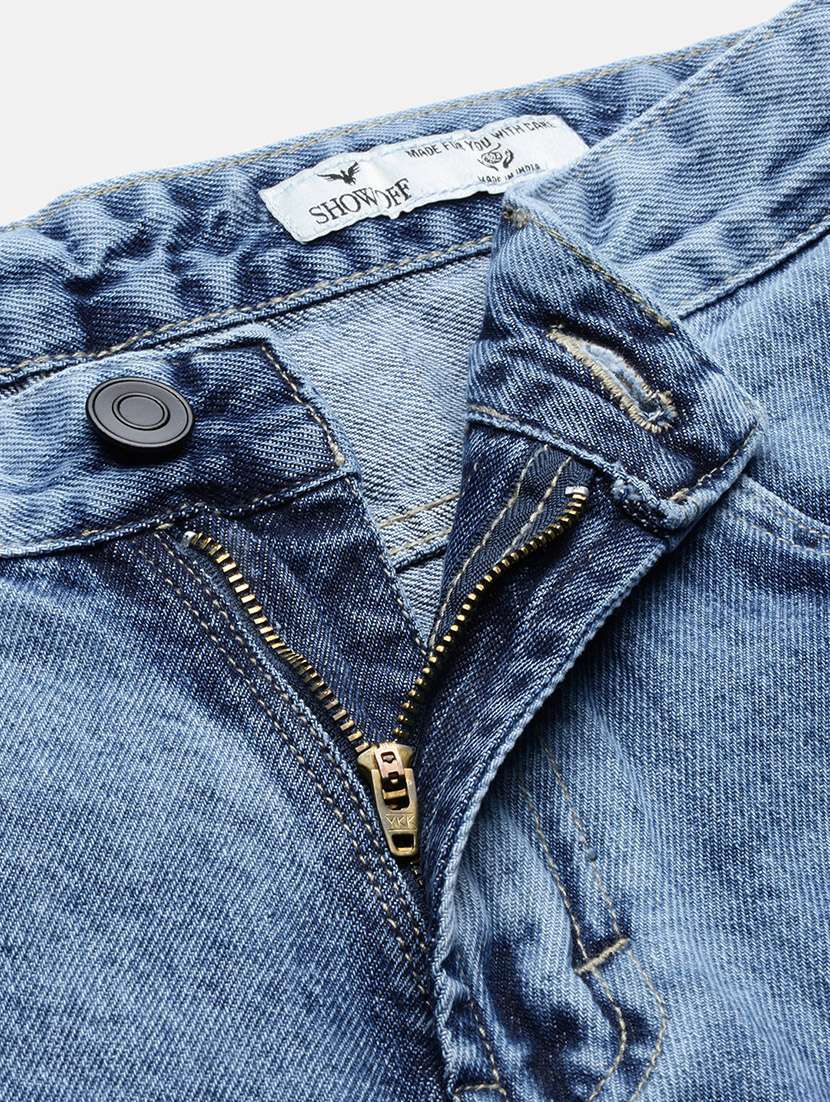men low rise straight fit washed jeans - 21682346 - Standard Image - 6