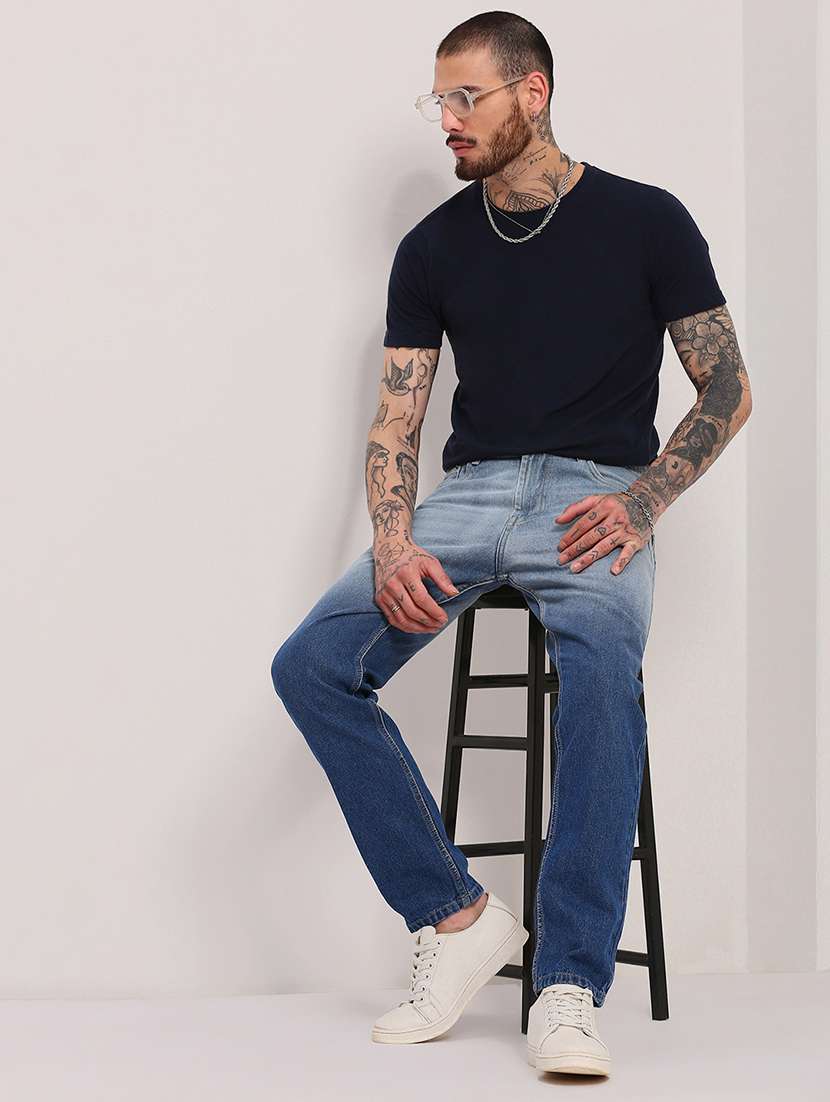men low rise slim fit washed jeans - 21682347 -  Standard Image - 4