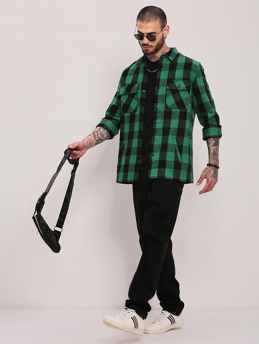 men long sleeves checkered casual shirt - 21682349 - Standard Image - 4