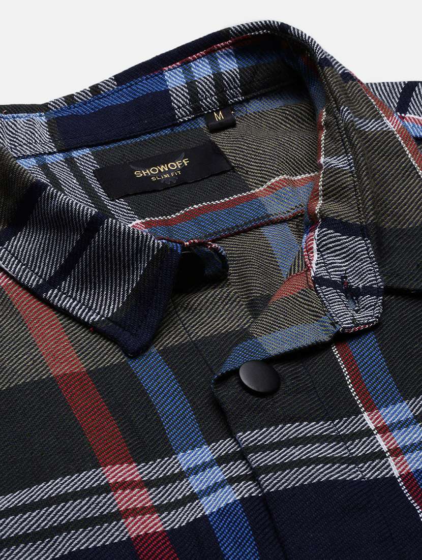 men long sleeves checkered casual shirt - 21682351 -  Standard Image - 6