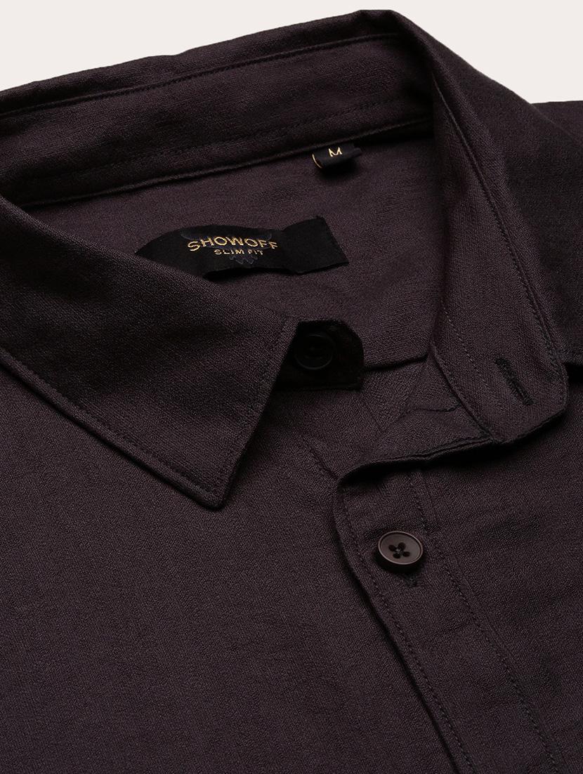 men short sleeves solid casual shirt - 21682358 - Standard Image - 6