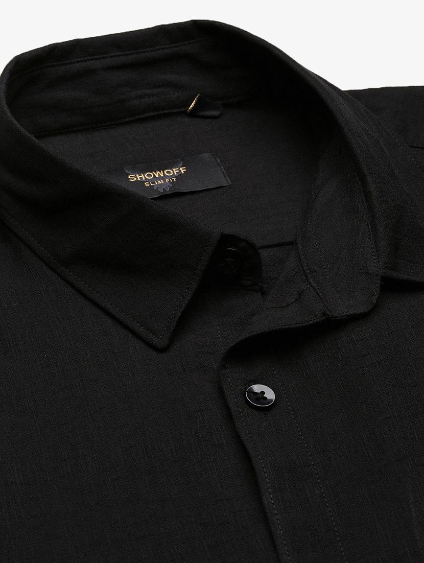 men short sleeves solid casual shirt - 21682360 - Standard Image - 6