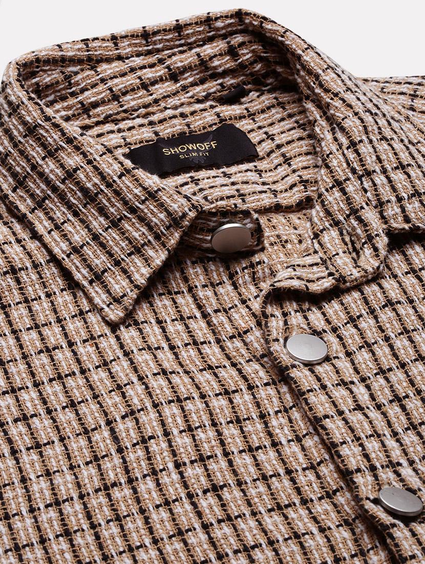 men long sleeves checkered casual shirt - 21682365 - Standard Image - 6