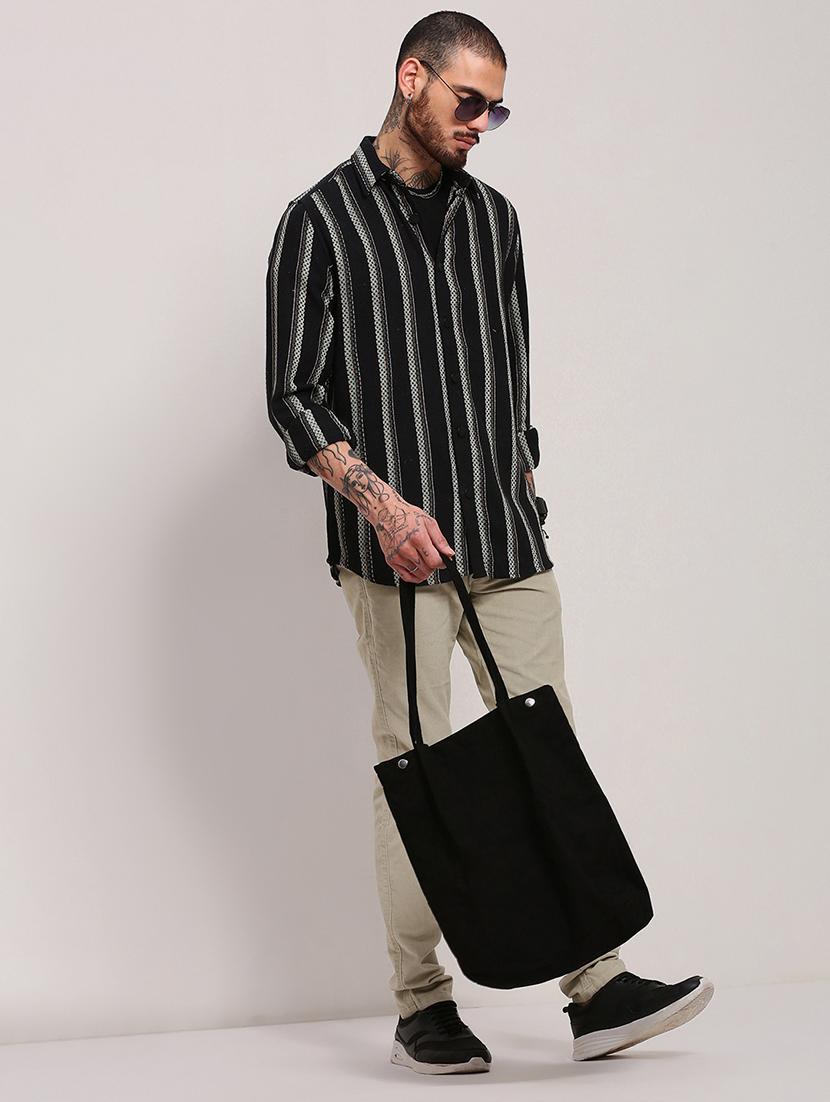 men long sleeves striped casual shirt - 21682366 - Standard Image - 4