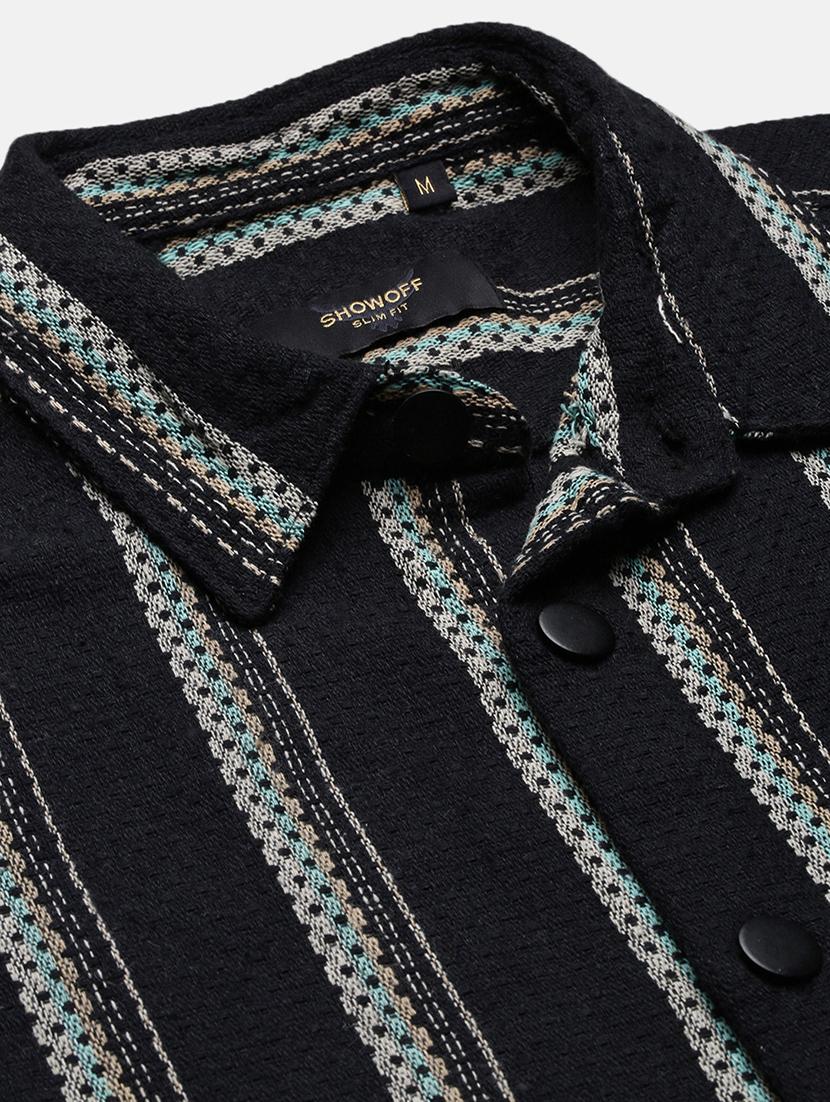 men long sleeves striped casual shirt - 21682366 - Standard Image - 6