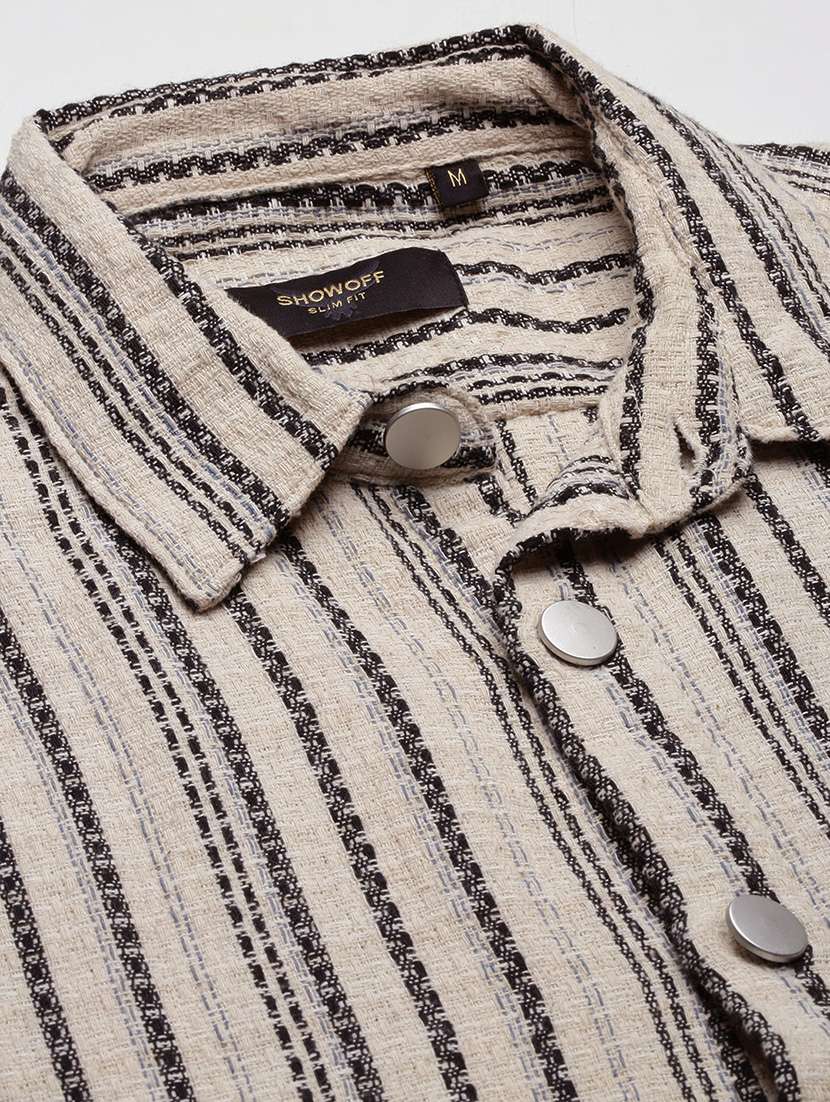 men long sleeves striped casual shirt - 21682369 -  Standard Image - 6