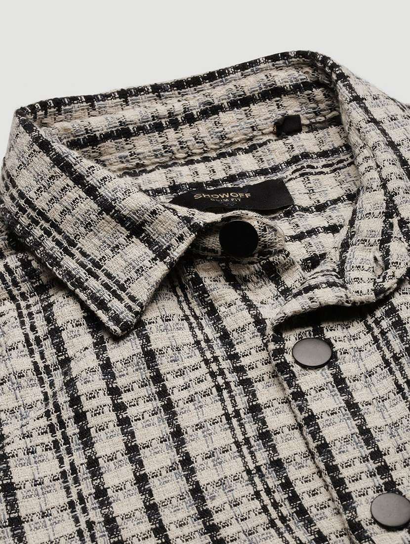 men long sleeves checkered casual shirt - 21682370 -  Standard Image - 6