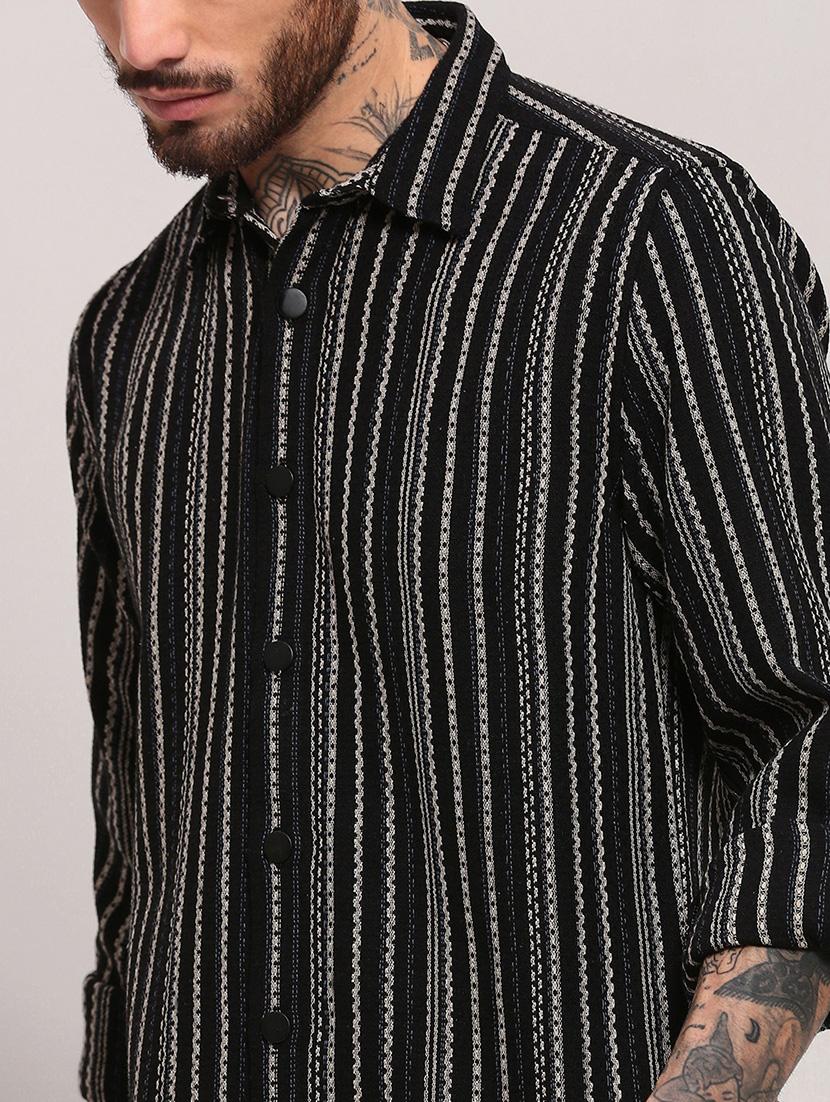 men long sleeves striped casual shirt - 21682373 - Standard Image - 6