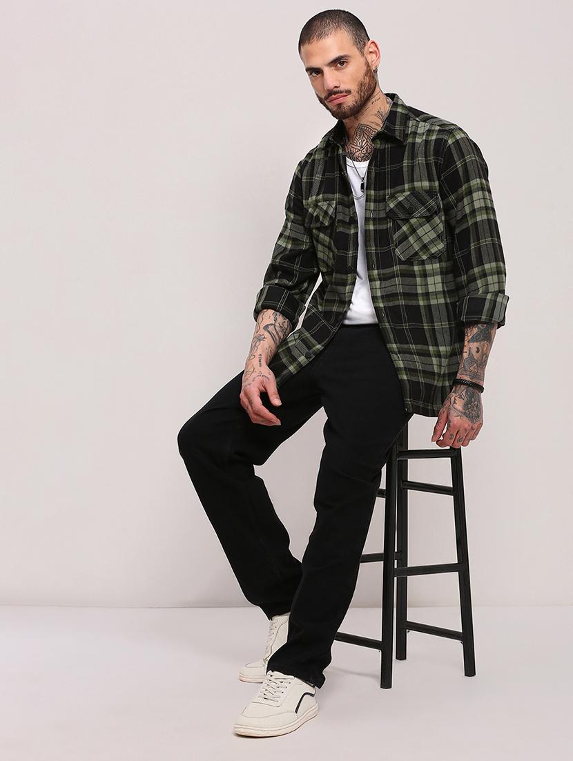 men long sleeves checkered casual shirt - 21682378 - Standard Image - 4