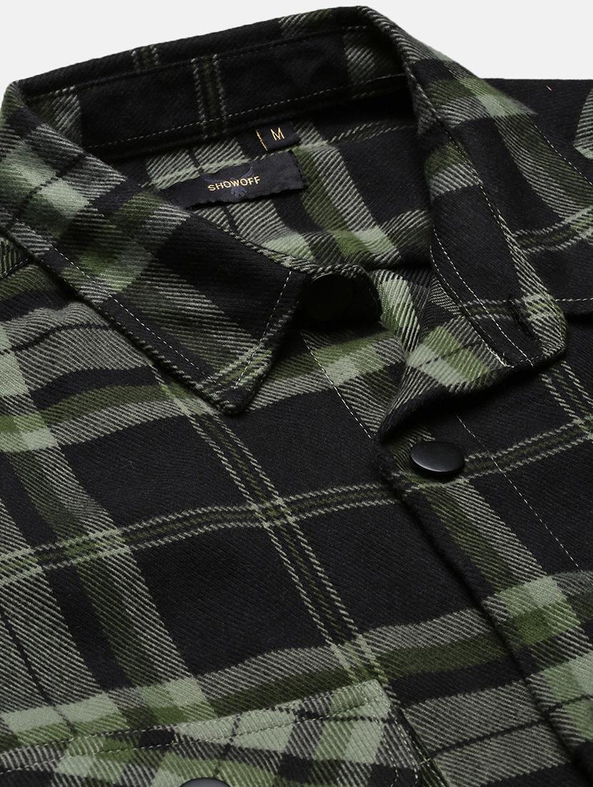 men long sleeves checkered casual shirt - 21682378 - Standard Image - 6