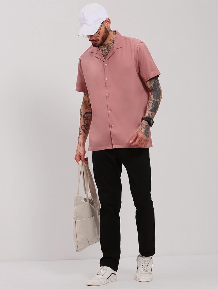men short sleeves solid casual shirt - 21682382 - Standard Image - 4