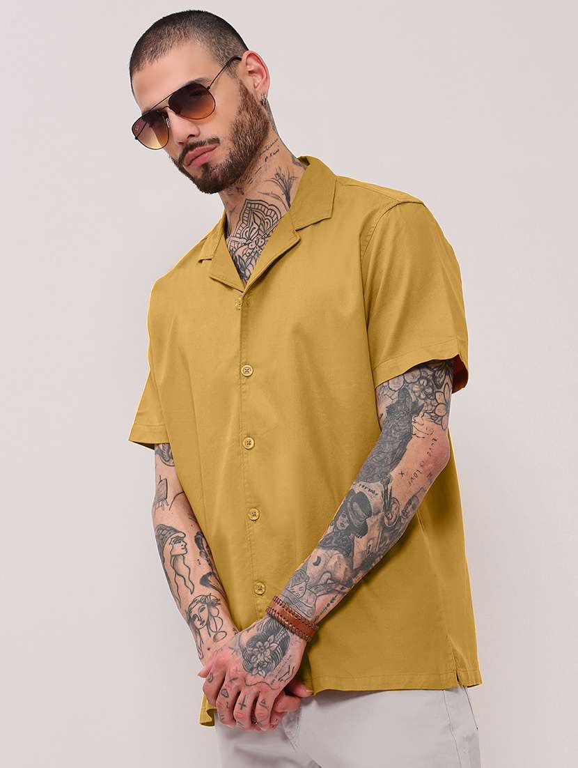 men short sleeves solid casual shirt - 21682383 -  Standard Image - 1