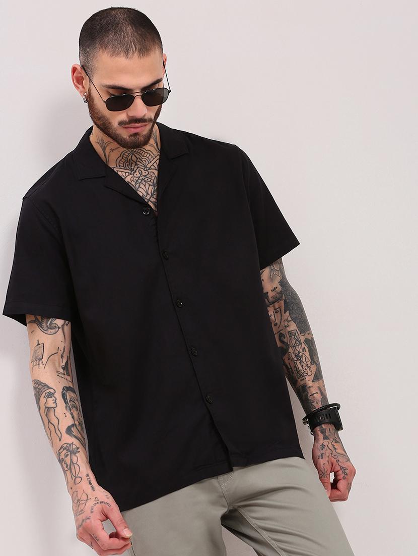 men short sleeves solid casual shirt - 21682384 -  Standard Image - 1