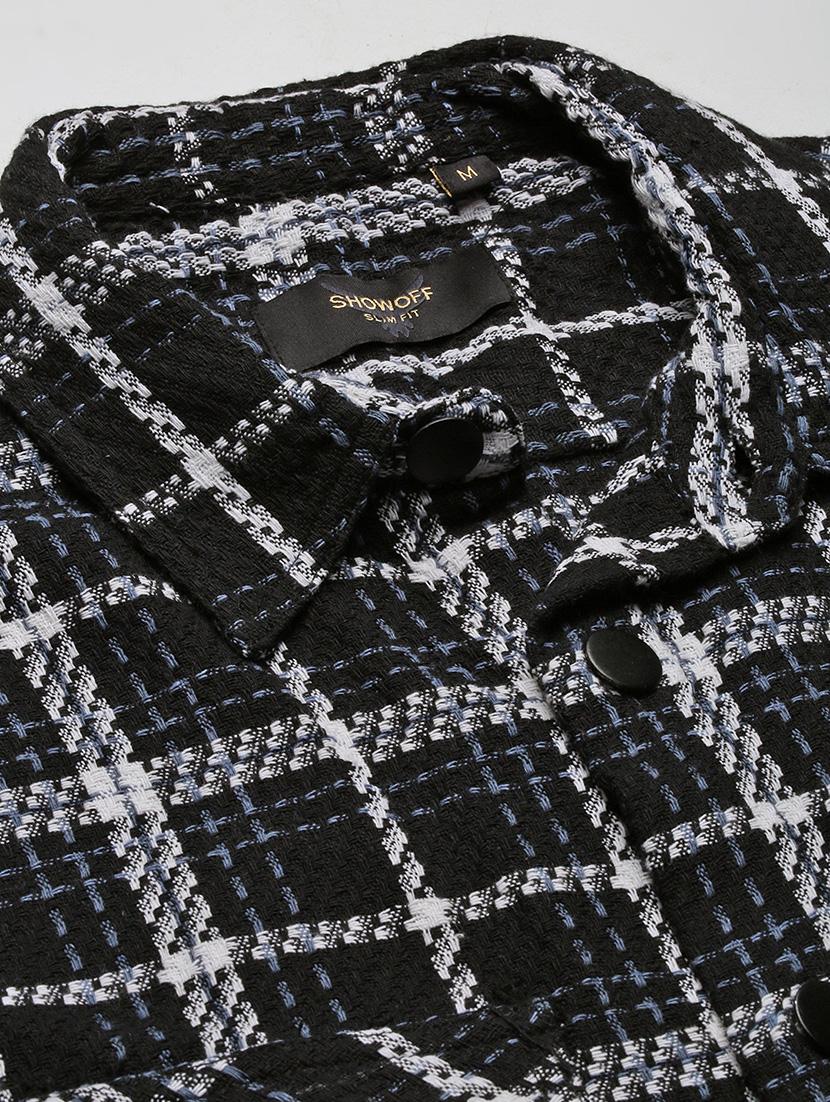 men long sleeves checkered casual shirt - 21682386 - Standard Image - 6