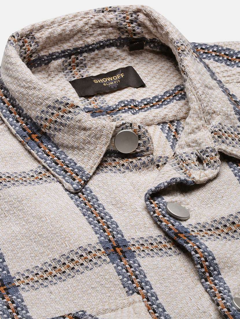 men long sleeves checkered casual shirt - 21682387 - Standard Image - 6