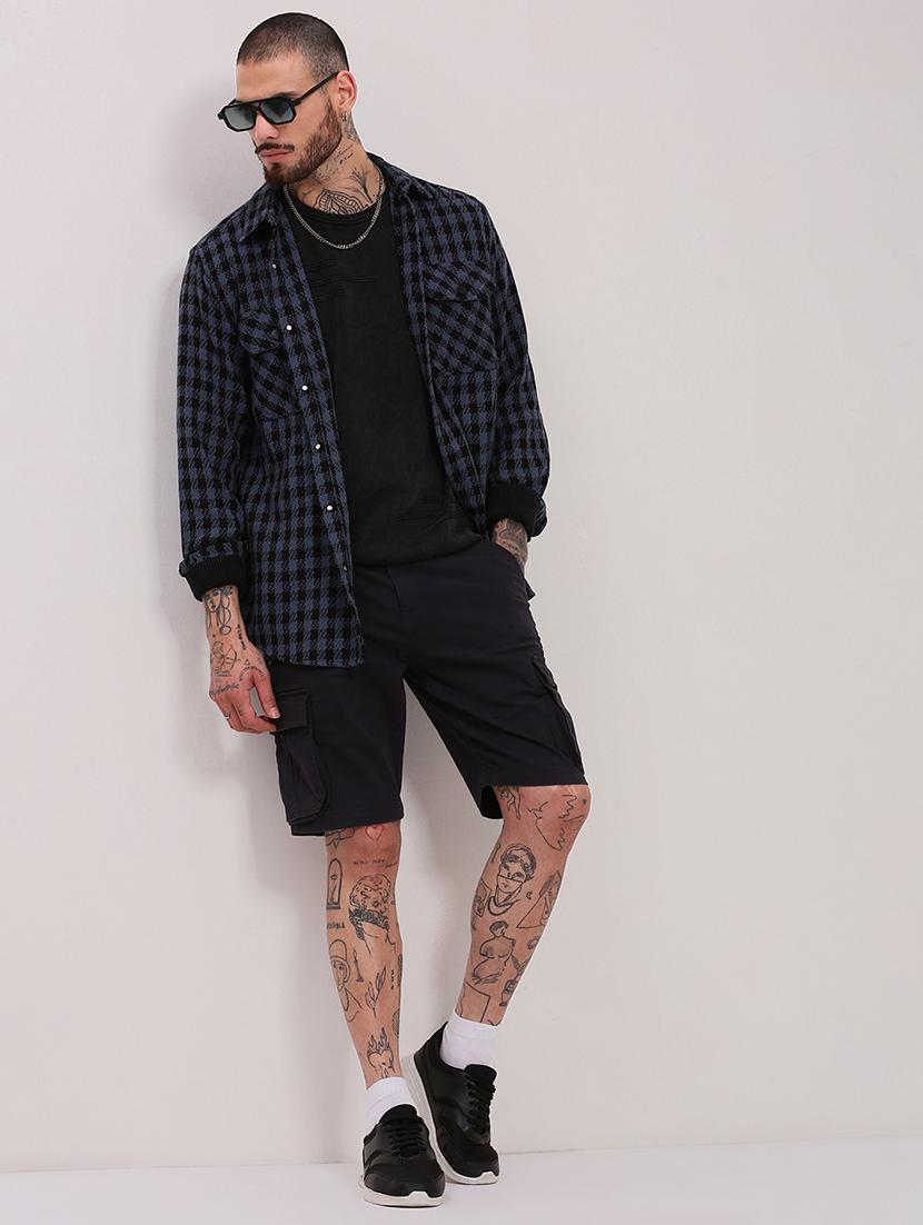 men long sleeves checkered casual shirt - 21682388 - Standard Image - 4