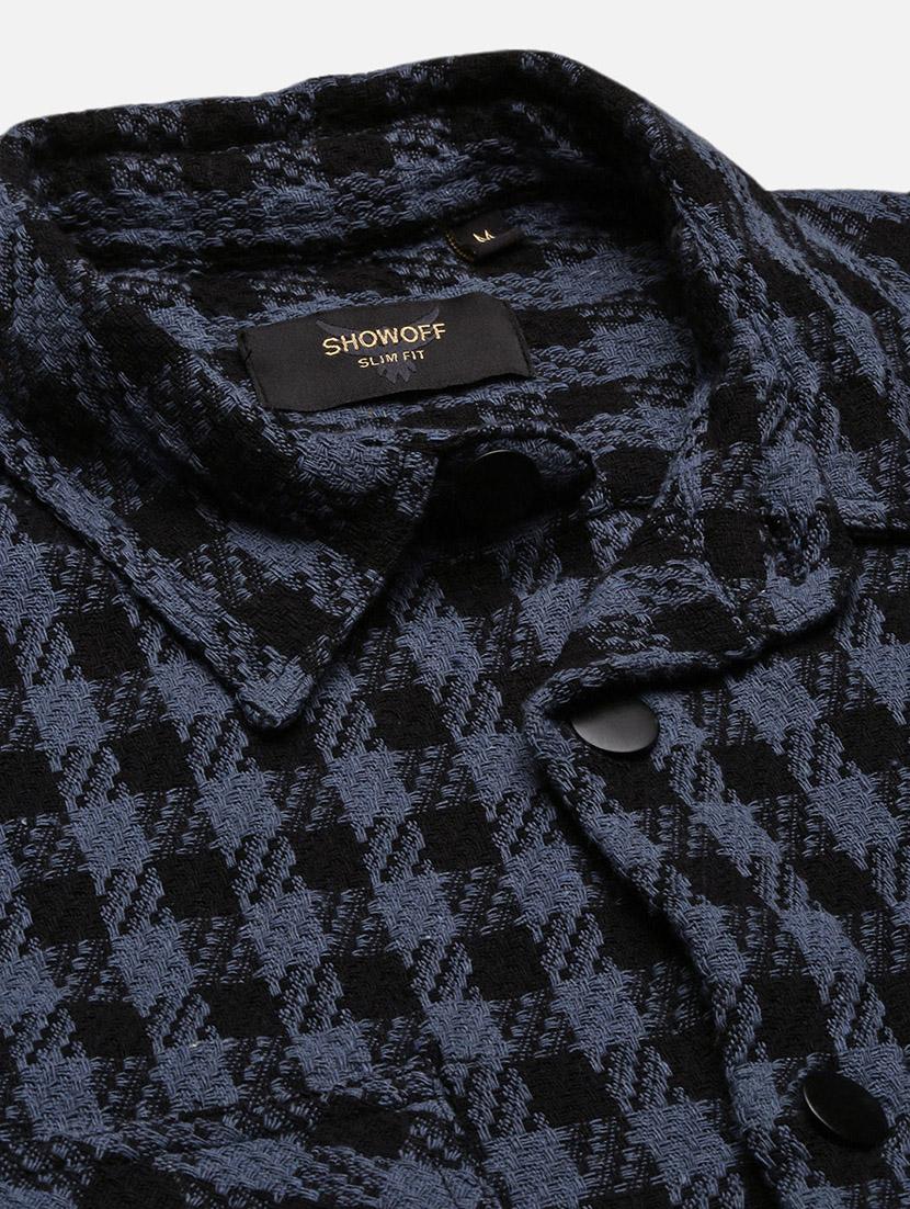 men long sleeves checkered casual shirt - 21682388 - Standard Image - 6