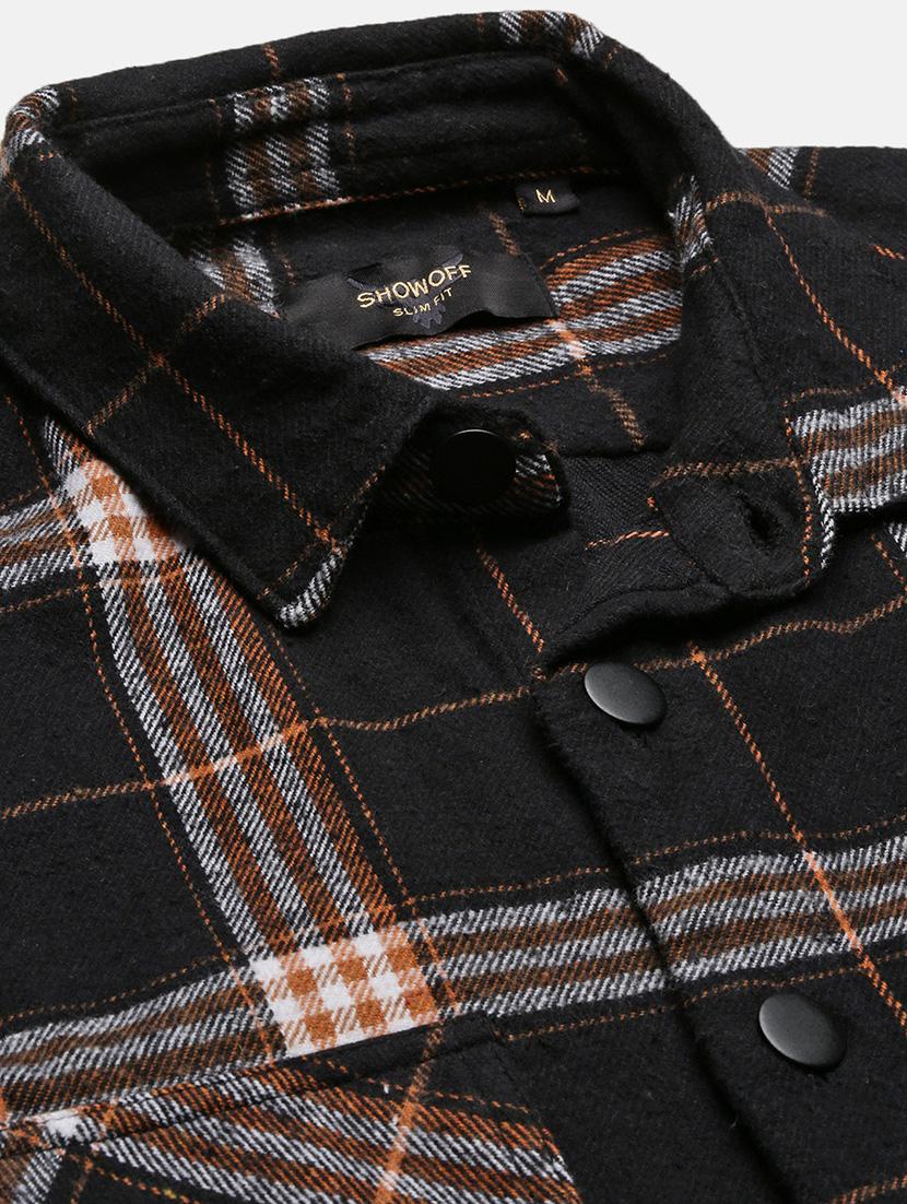 men long sleeves checkered casual shirt - 21682390 - Standard Image - 6