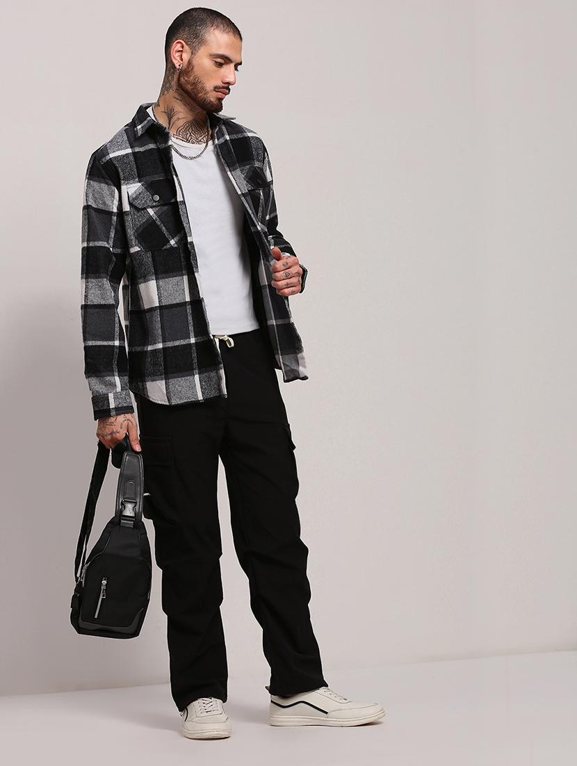 men long sleeves checkered casual shirt - 21682394 - Standard Image - 4