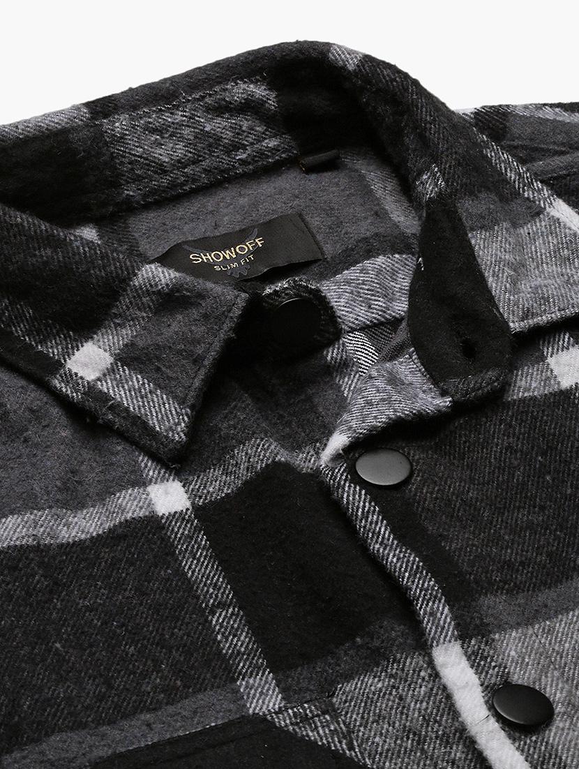 men long sleeves checkered casual shirt - 21682394 - Standard Image - 6