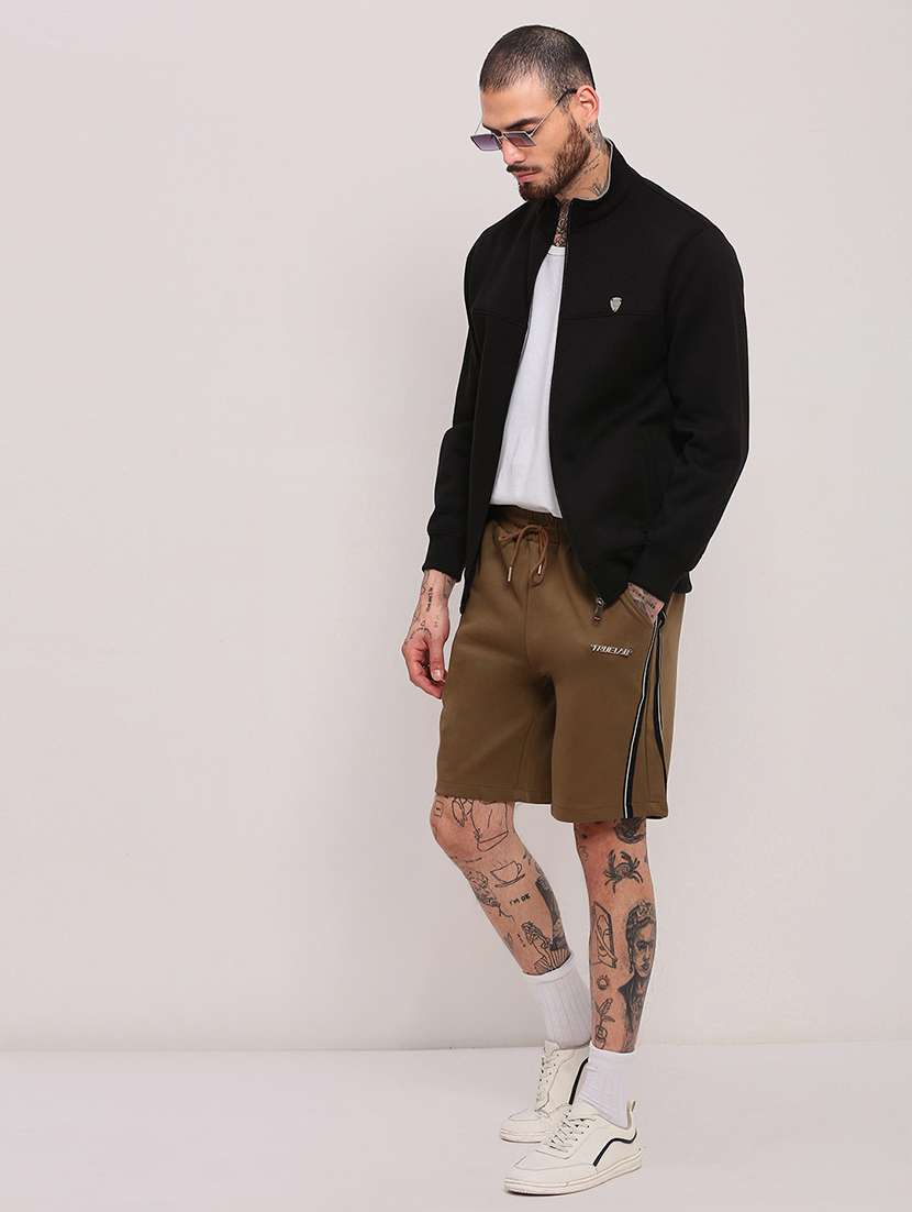 men mid rise side taped shorts - 21682400 -  Standard Image - 4