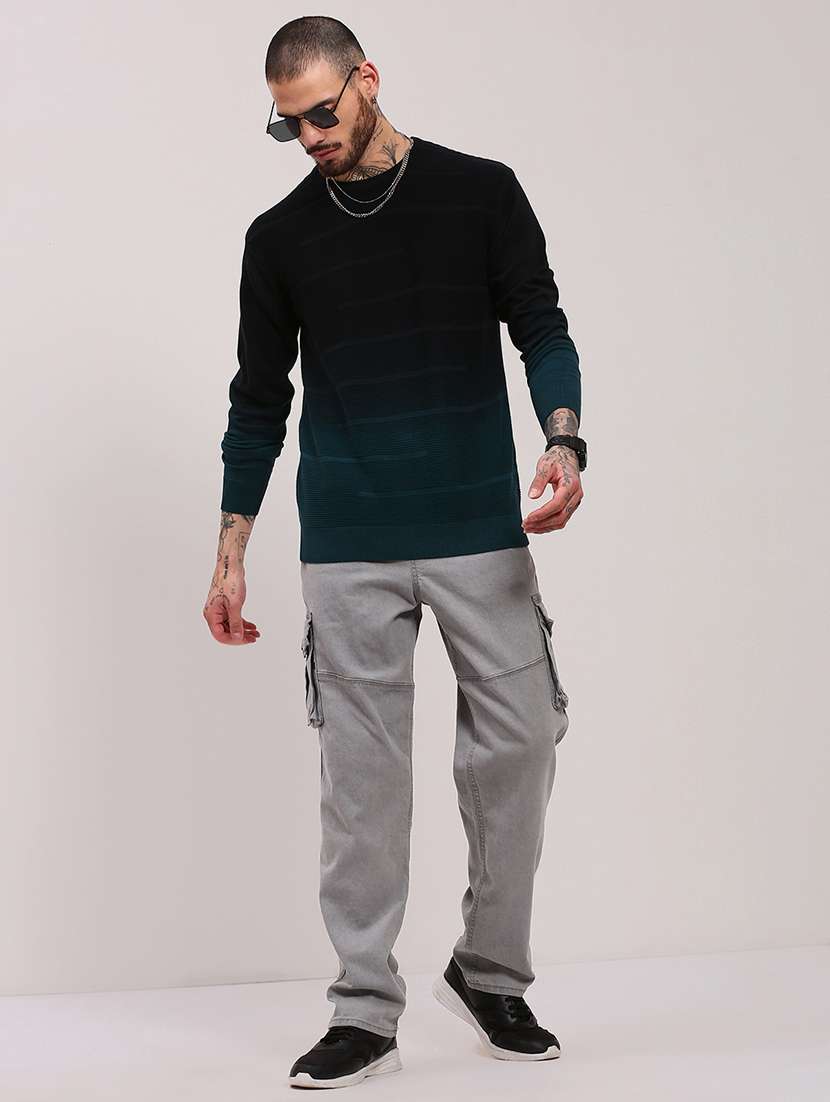 men long sleeves color block pullover - 21682402 -  Standard Image - 4