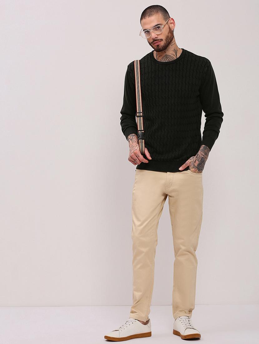 men long sleeves self design pullover - 21682403 - Standard Image - 4