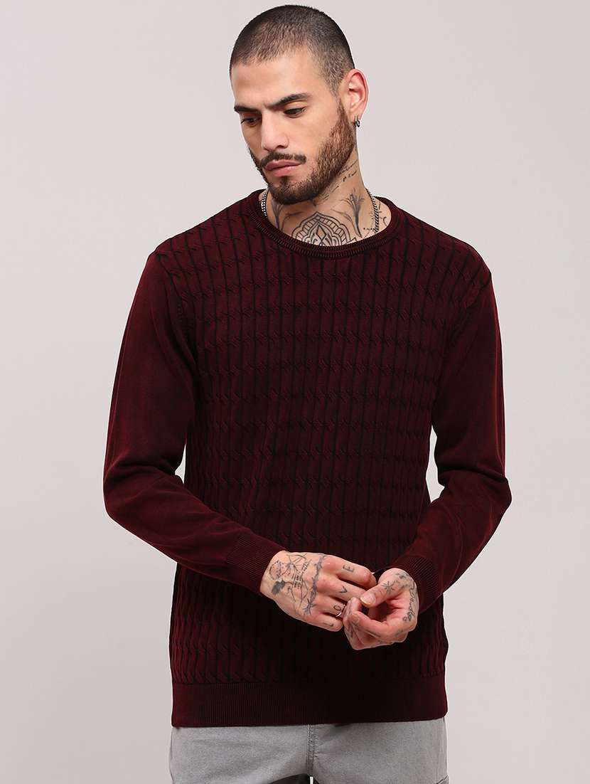 men long sleeves plain pullover