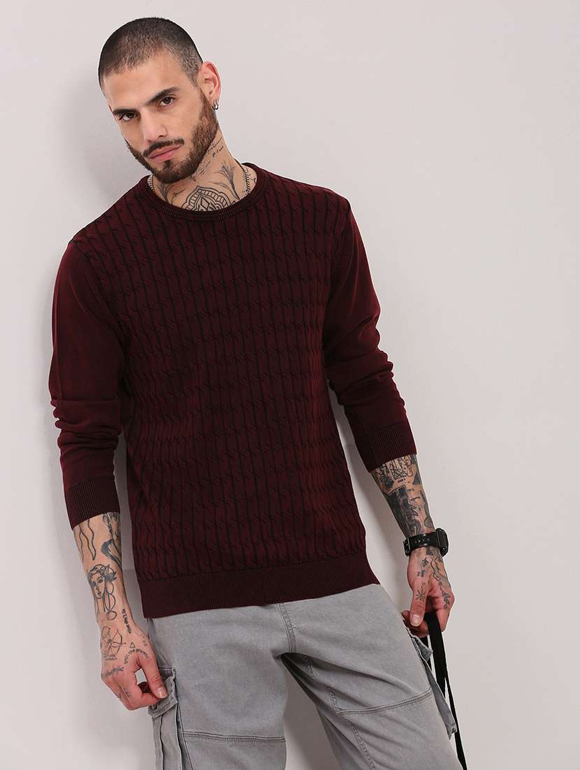 men long sleeves plain pullover - 21682419 - Standard Image - 1