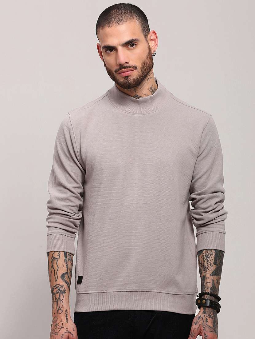 men long sleeves plain pullover