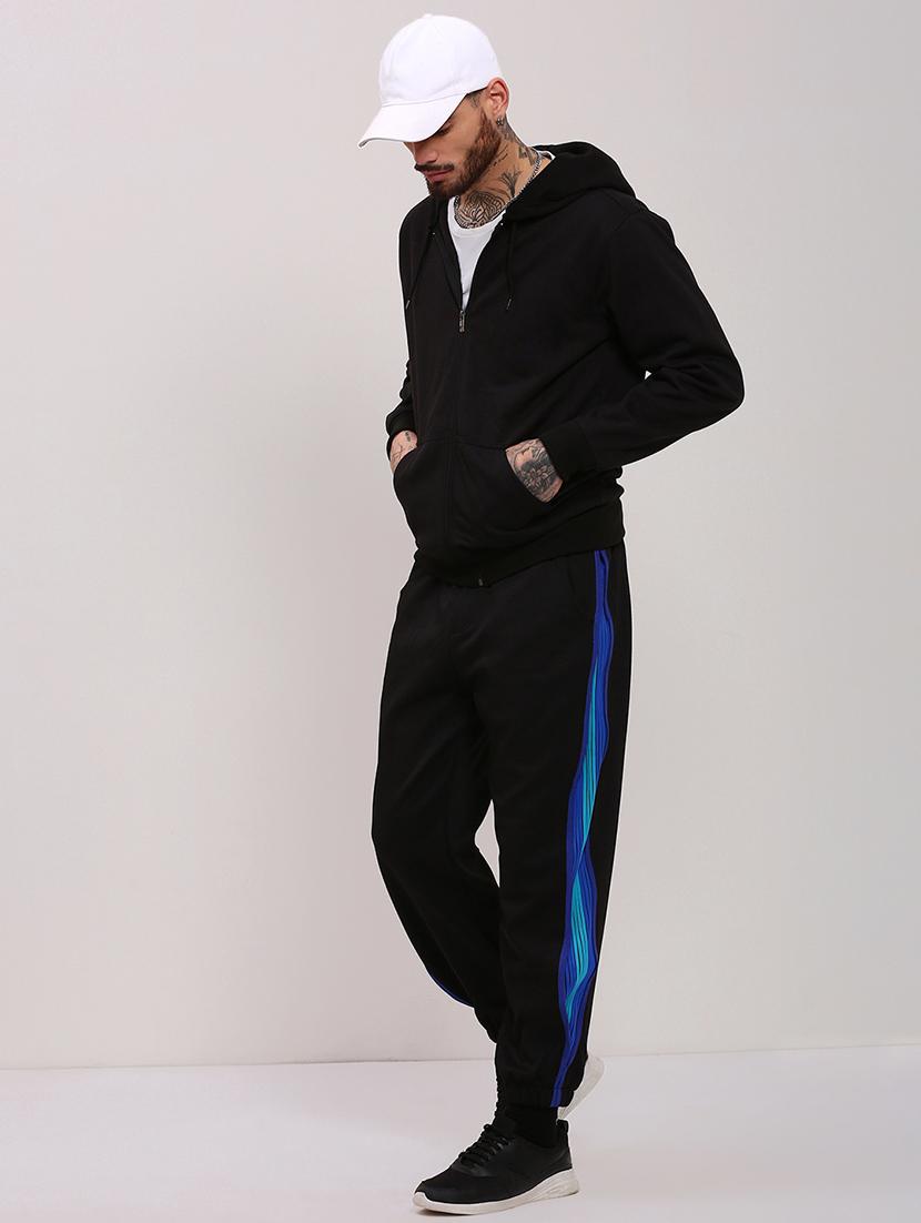 men mid rise side taped joggers - 21682441 - Standard Image - 4