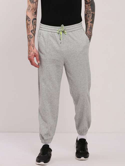 men mid rise solid joggers - 21682442 - Standard Image - 0