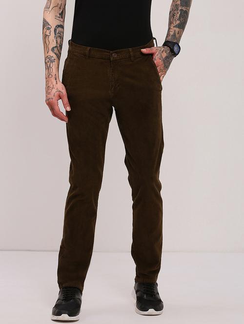 men low rise solid cordurory trouser - 21682447 -  Standard Image - 0