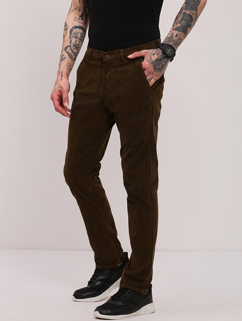 men low rise solid cordurory trouser - 21682447 -  Standard Image - 1