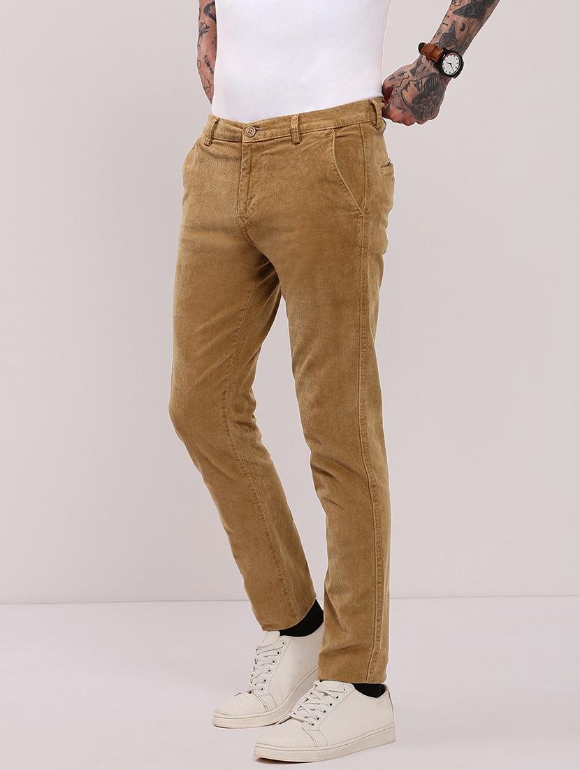 men low rise solid cordurory trouser - 21682448 - Standard Image - 1