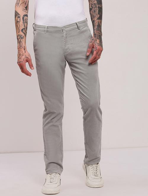 men low rise solid chinos - 21682449 -  Standard Image - 0