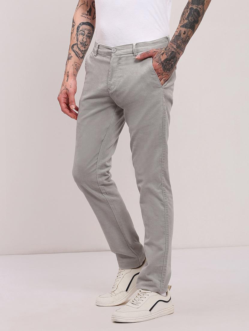 men low rise solid chinos - 21682449 - Standard Image - 1