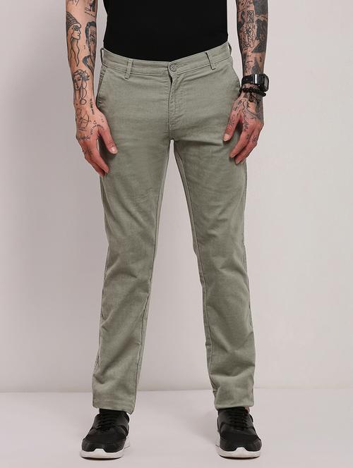 men low rise solid chinos - 21682451 -  Standard Image - 0