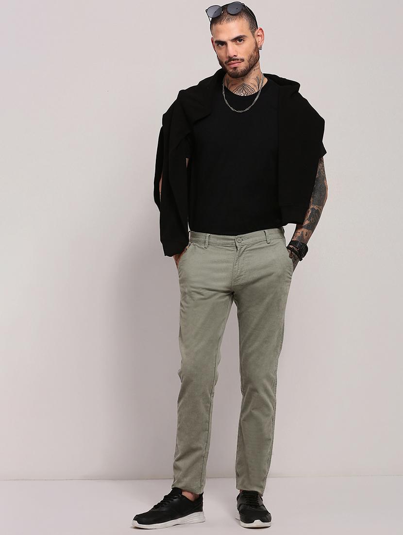 men low rise solid chinos - 21682451 - Standard Image - 4