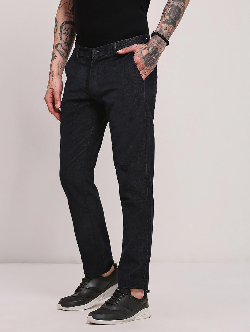 men low rise solid chinos - 21682453 - Standard Image - 1