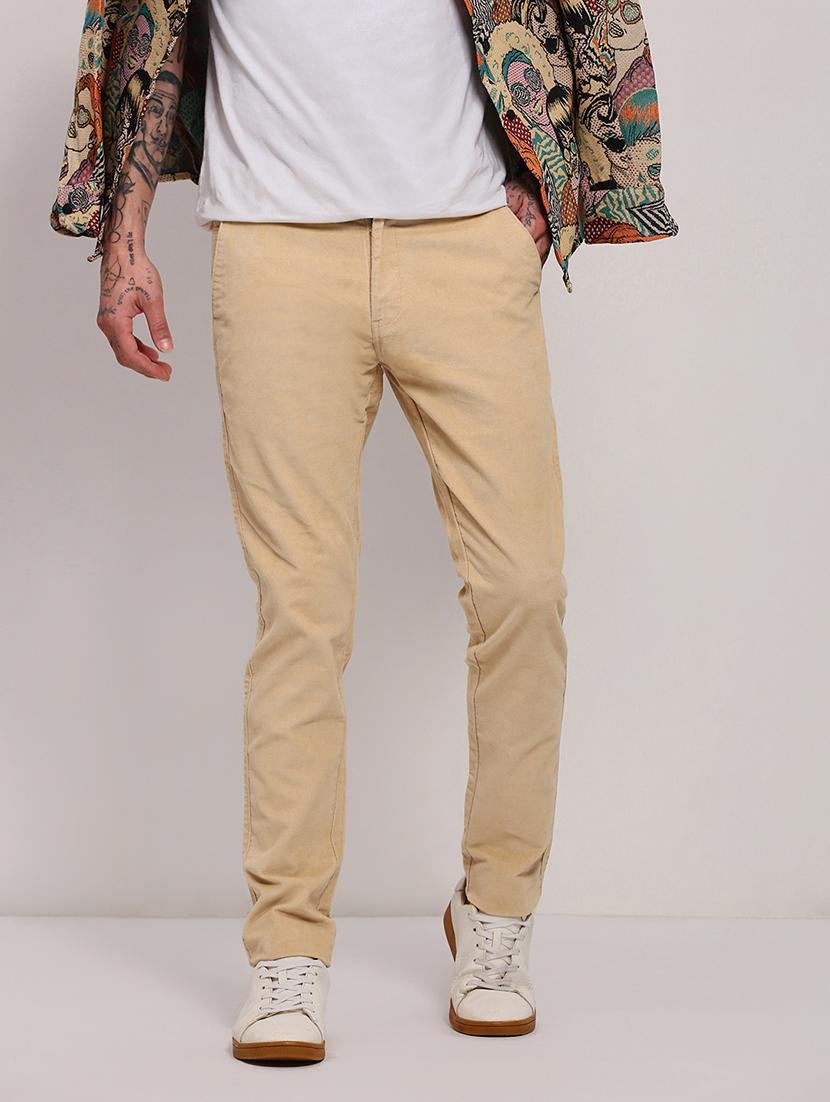 men low rise solid chinos - 21682454 - Standard Image - 1