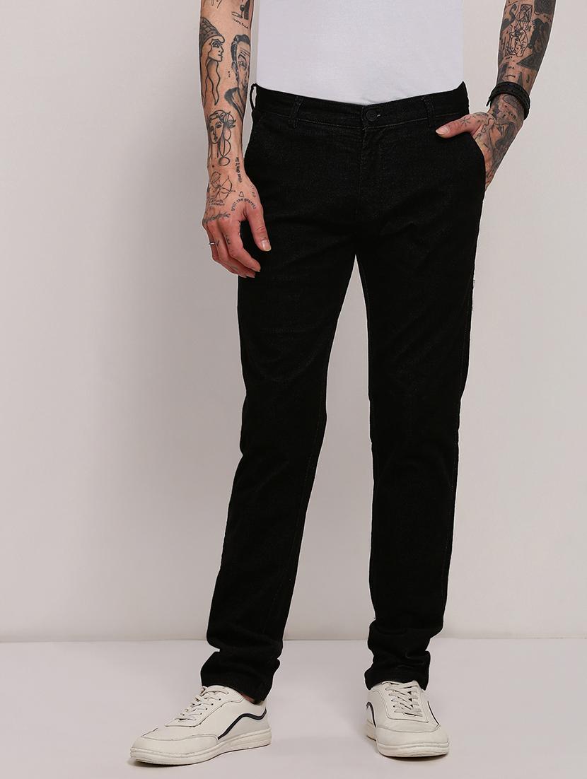 men low rise solid chinos - 21682455 - Standard Image - 1