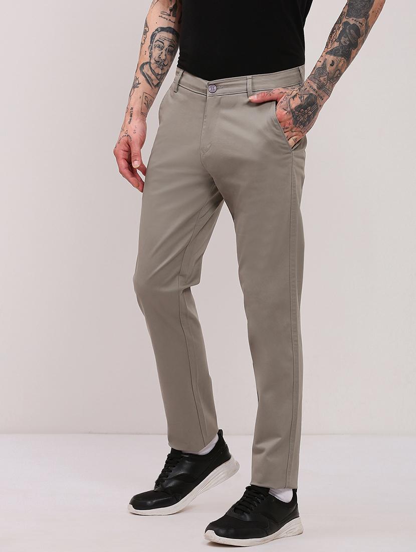 men low rise solid chinos - 21682459 - Standard Image - 1