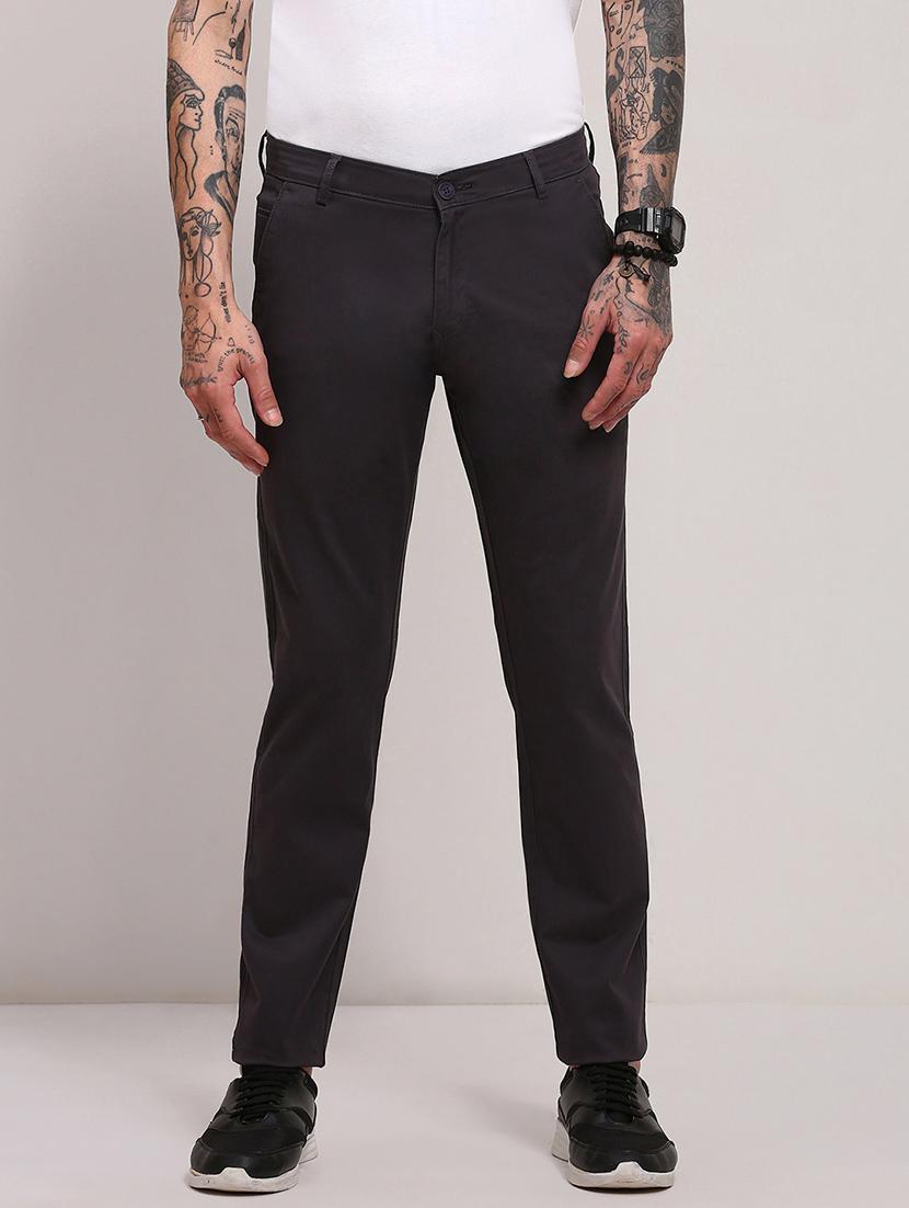 men low rise solid chinos - 21682460 - Zoom Image - 0